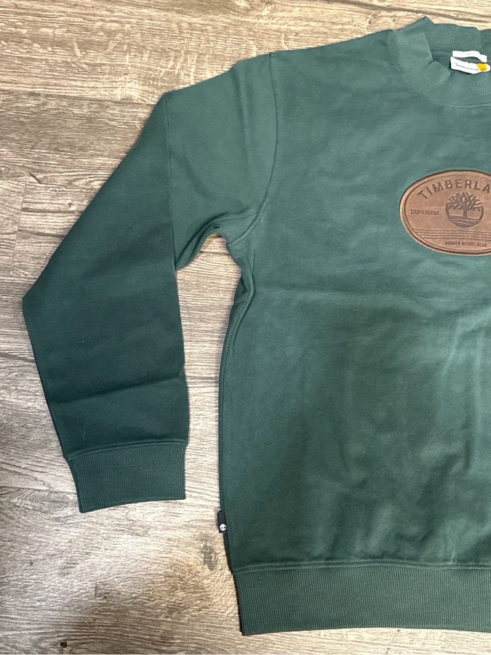 NWT Timberland Authentic Fit Green Crewneck Sweatshirt Small Organic Cotton $70 - Picture 7 of 16